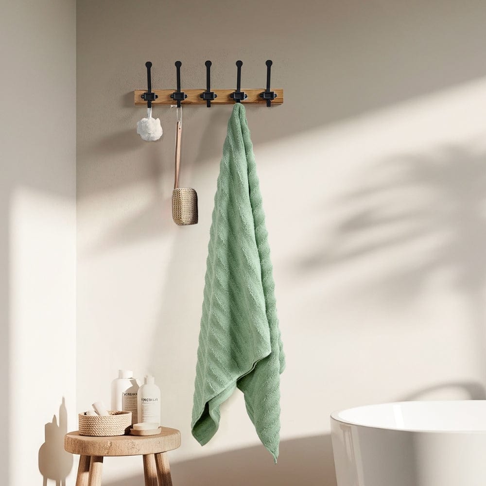 100% Cotton Allure Zero Twist Bath Towel - Pack Of 2 (Beige, Sage Green)