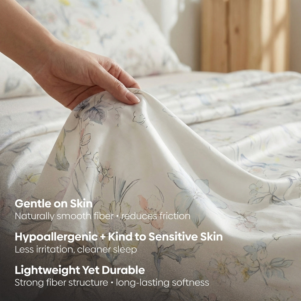 Tencel 300 TC Bedsheet Bloomea, Multicolor