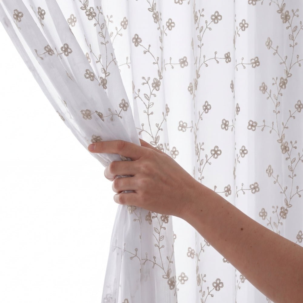 Dewdrop Vine Curtain, Blush - Sheer Curtains | haus & kinder