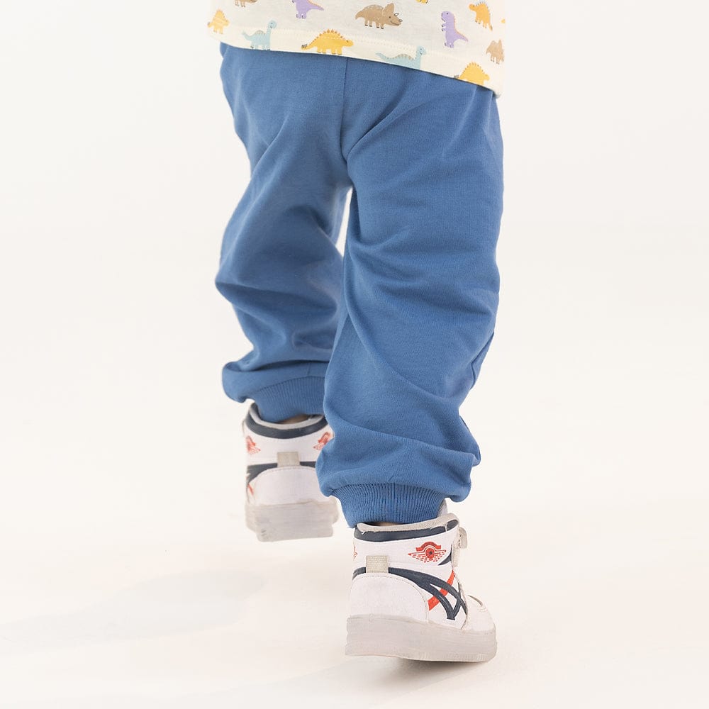 100% Cotton Full Length Boy Joggers, Royal Blue