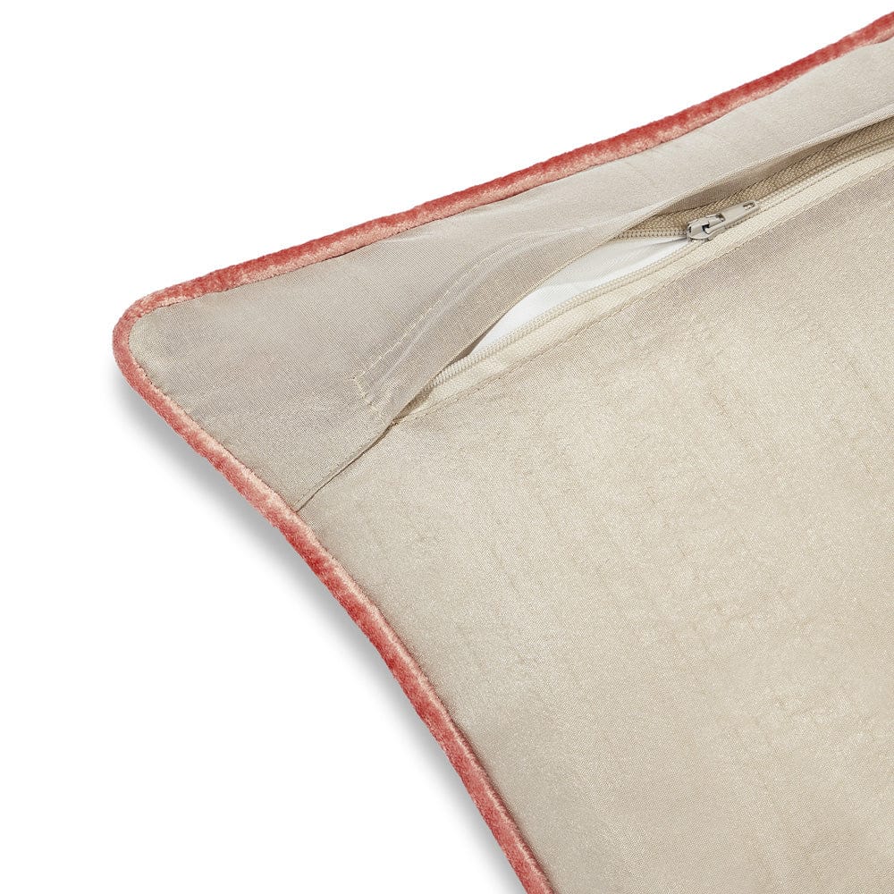 Embroidered Decorative Cushion Cover, Coral Lily