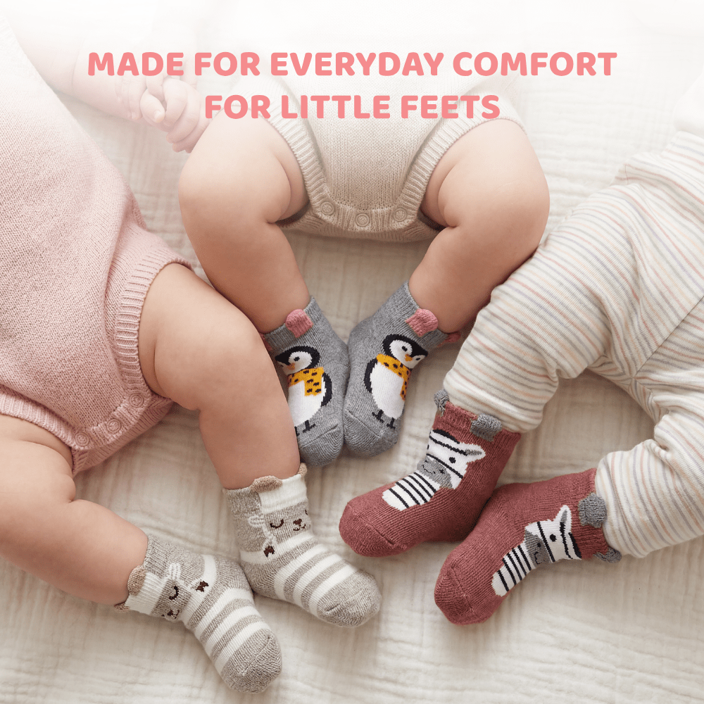 Mini Paw Baby Socks Pack of 3 | 0-6 Months & 6-12 Months - kids socks | haus & kinder