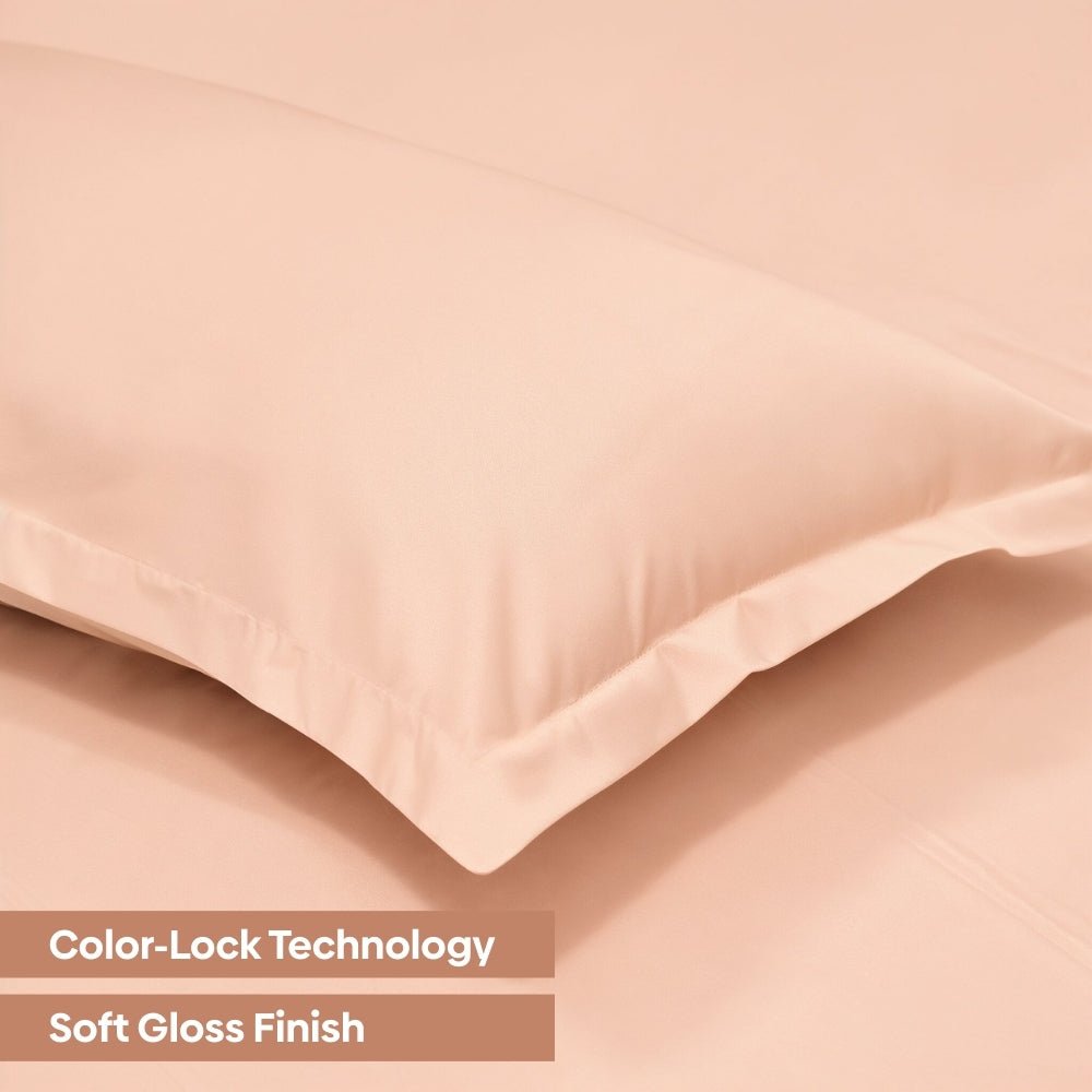 Tencel 300 TC King Flat Bedsheet- Blush Dusk - King Size | haus & kinder