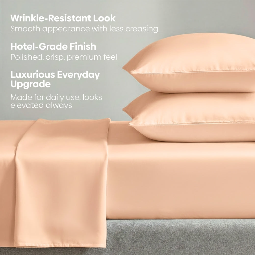 Tencel 300 TC King Flat Bedsheet- Blush Dusk