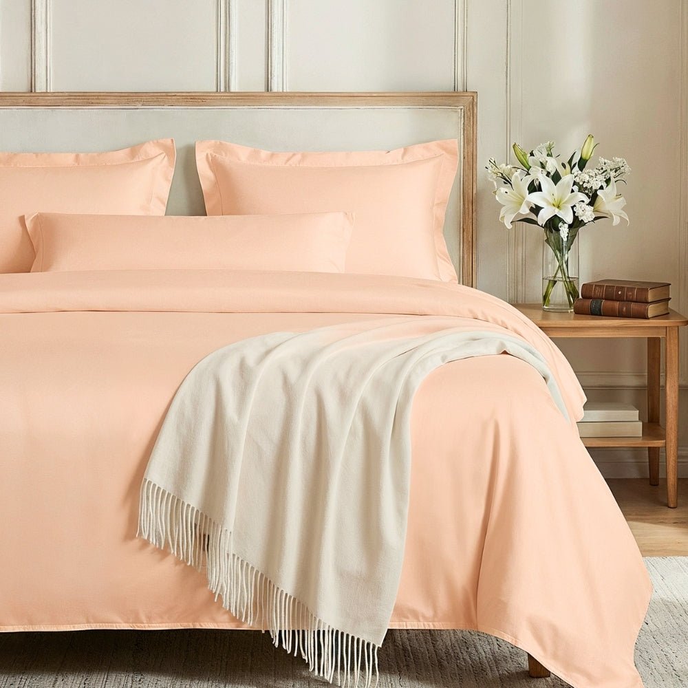 Tencel 300 TC King Flat Bedsheet- Blush Dusk - King Size | haus & kinder