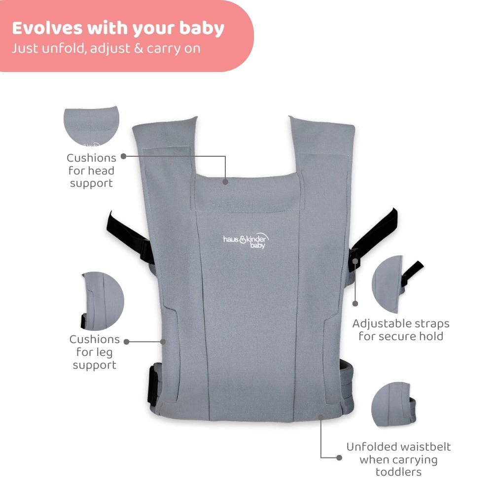 Grey Enlace Baby Carrier 0- 18 months - Baby Carrier | haus & kinder