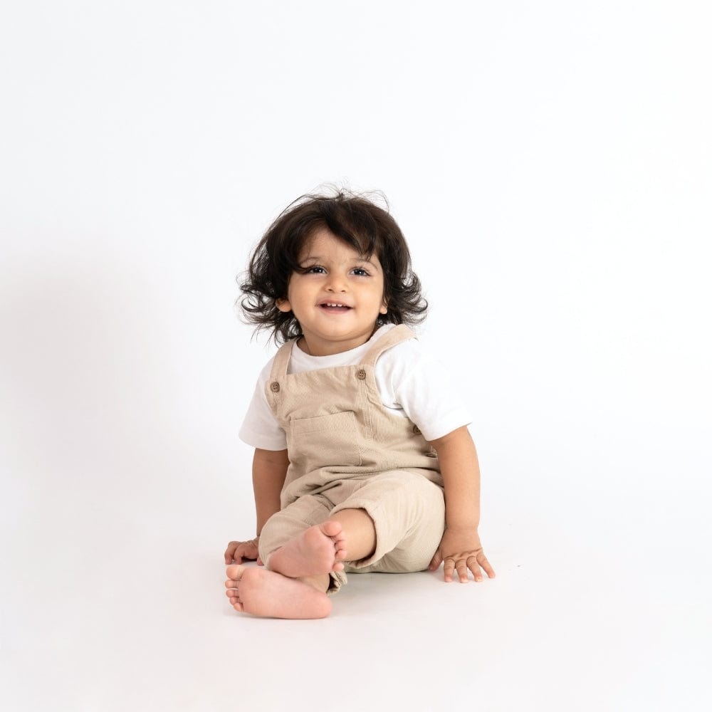 Baby Dungree with T-shirt- Moose and White