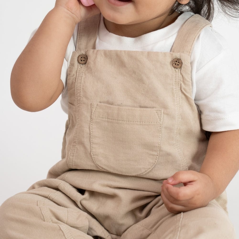 Baby Dungree with T-shirt- Moose and White