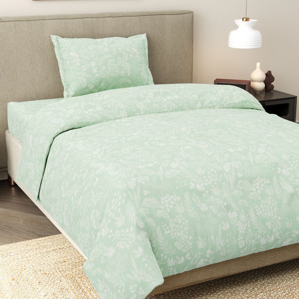Silver Meadow Bloom Single Flat Size Bedsheet, 186 TC - Single Size | haus & kinder