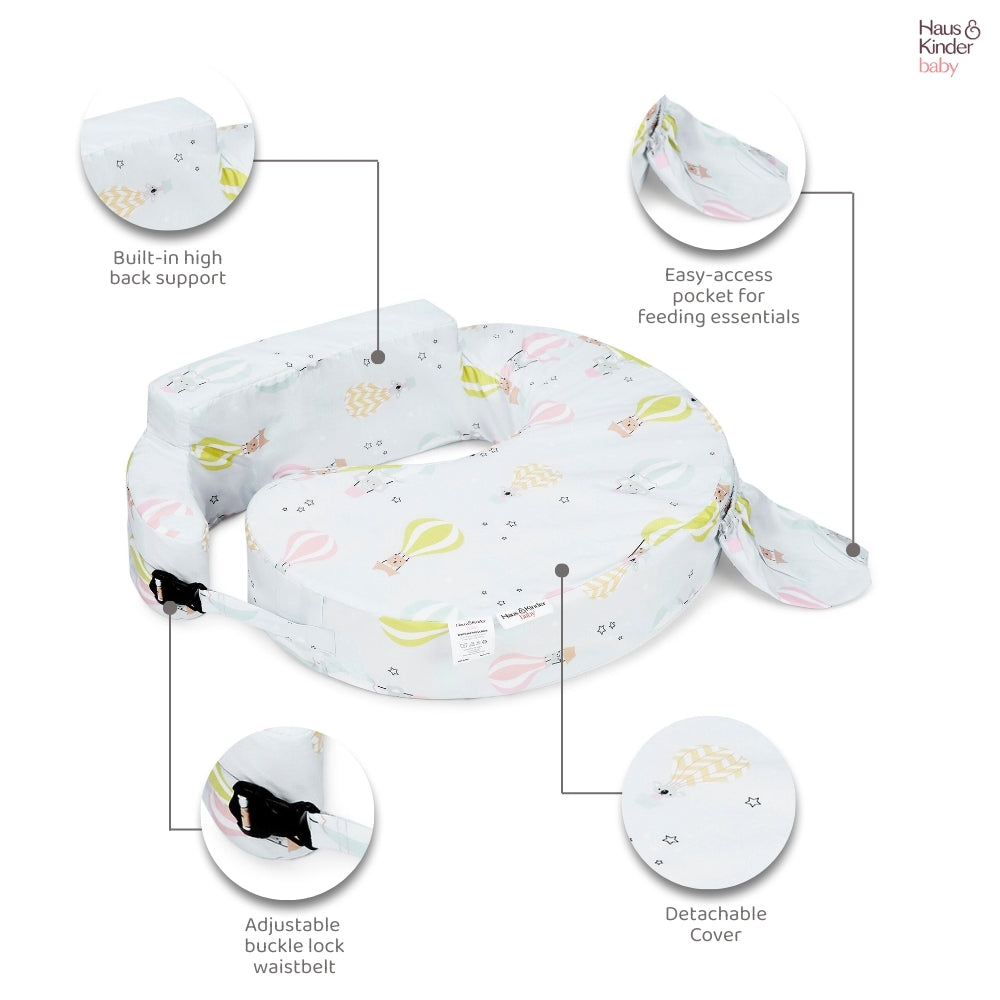 Hot Air Balloon Feeding Pillow - Posture Support With Pocket