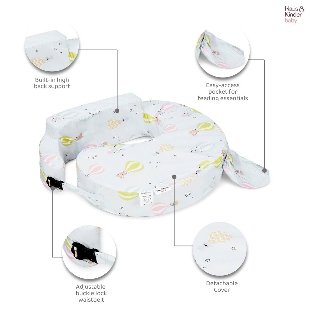 Hot Air Balloon Feeding Pillow - Posture Support With Pocket 0-12 month - Feeding Pillow | haus & kinder