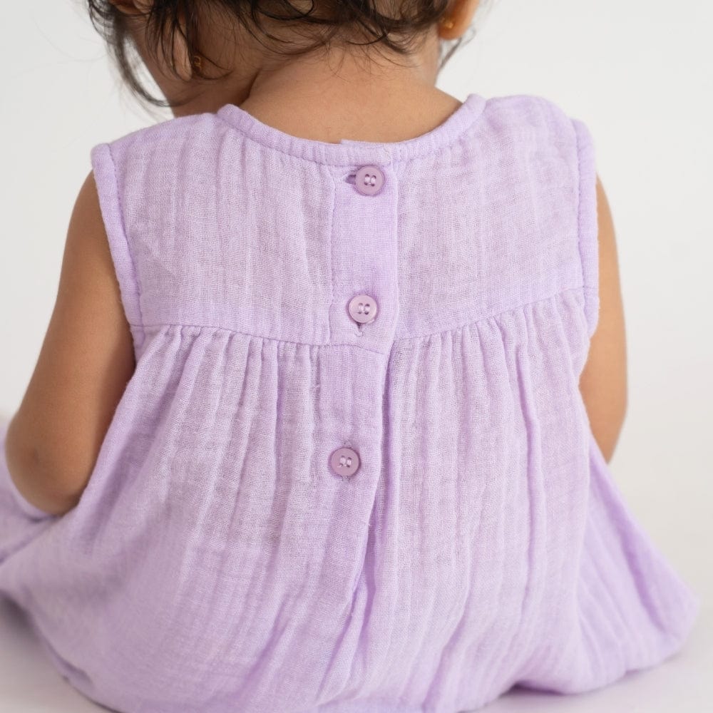Lilac Cloud Cotton Baby Romper- Lilac