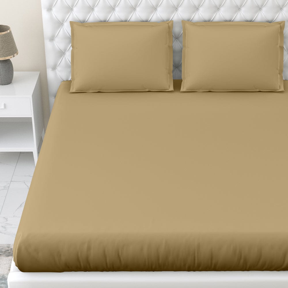 Taupe 100% Cotton Bedsheet, 300 TC