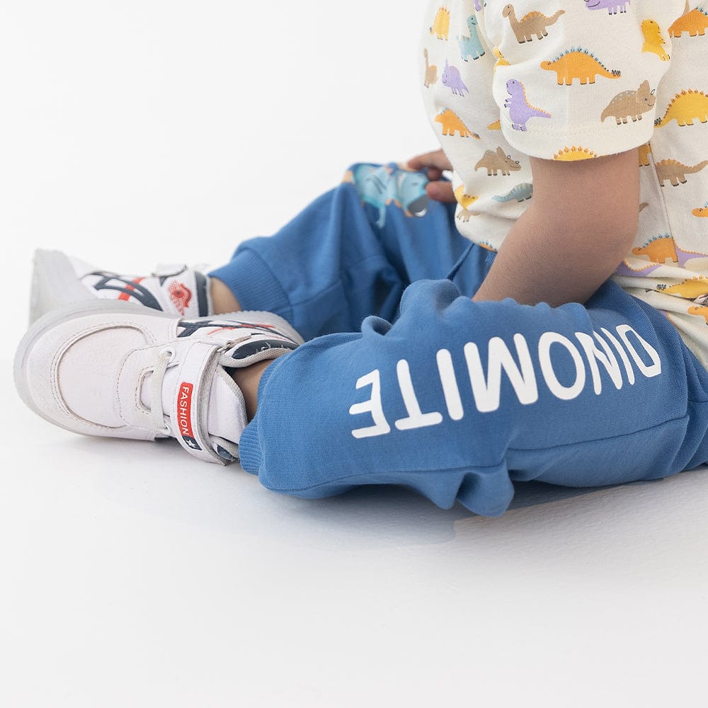 100% Cotton Half Sleeve Boy Lounge Sets, Blue-White