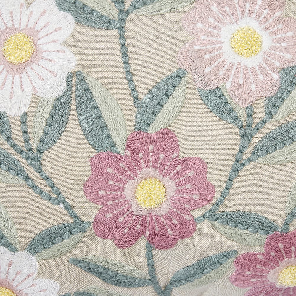 Embroidered Decorative Cushion Cover, Bloomscape