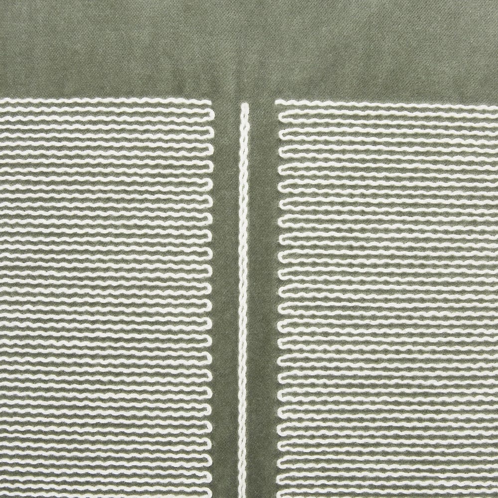 Embroidered Decorative Cushion Cover, Green Velvet