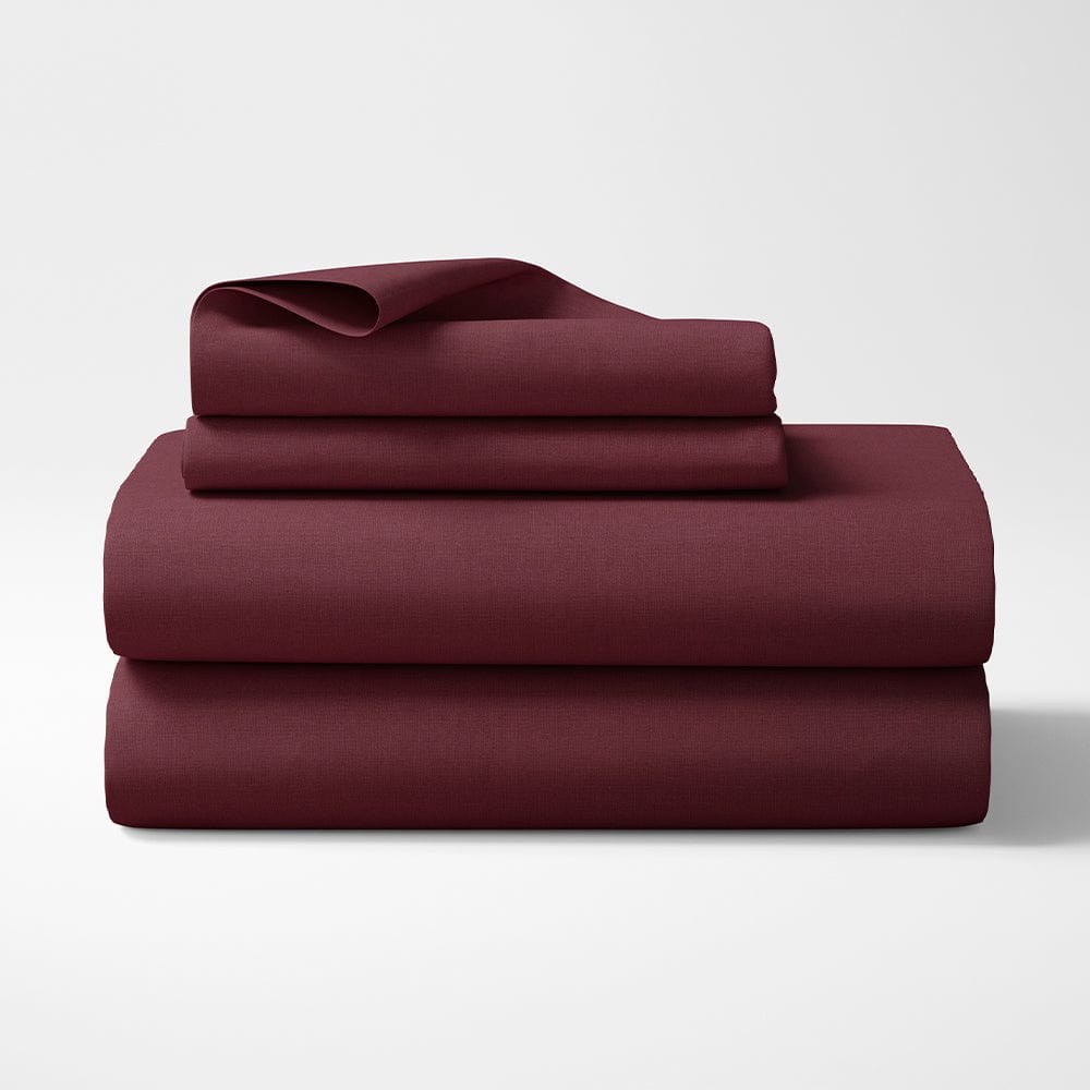 Wine 100% Cotton Bedsheet, 300 TC