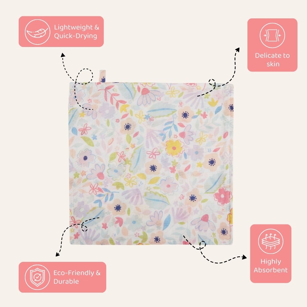 Gentle Giggles Pack of 5 Muslin Washcloth - Baby Essentials | haus & kinder