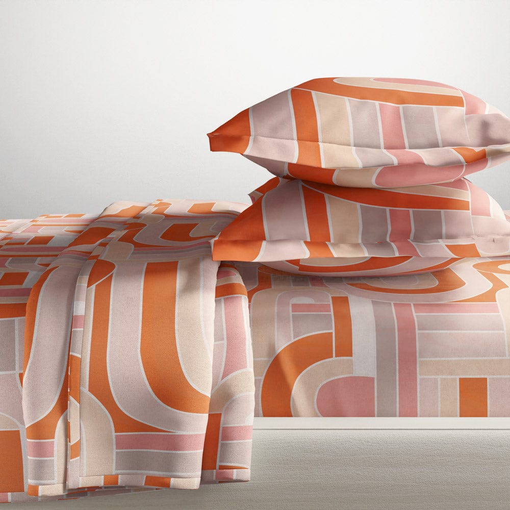 Pink Geometric 100% Cotton King Bedsheet, 144 TC