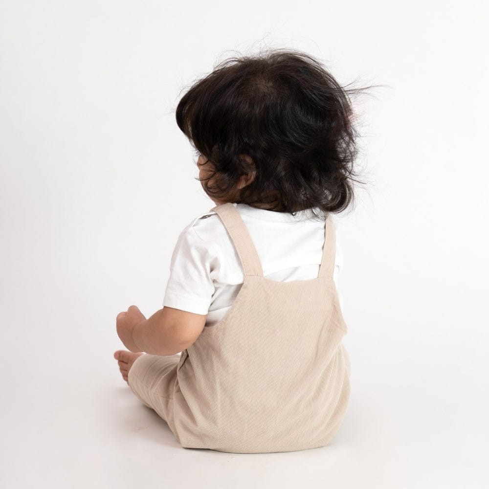 Baby Dungree with T-shirt- Moose and White