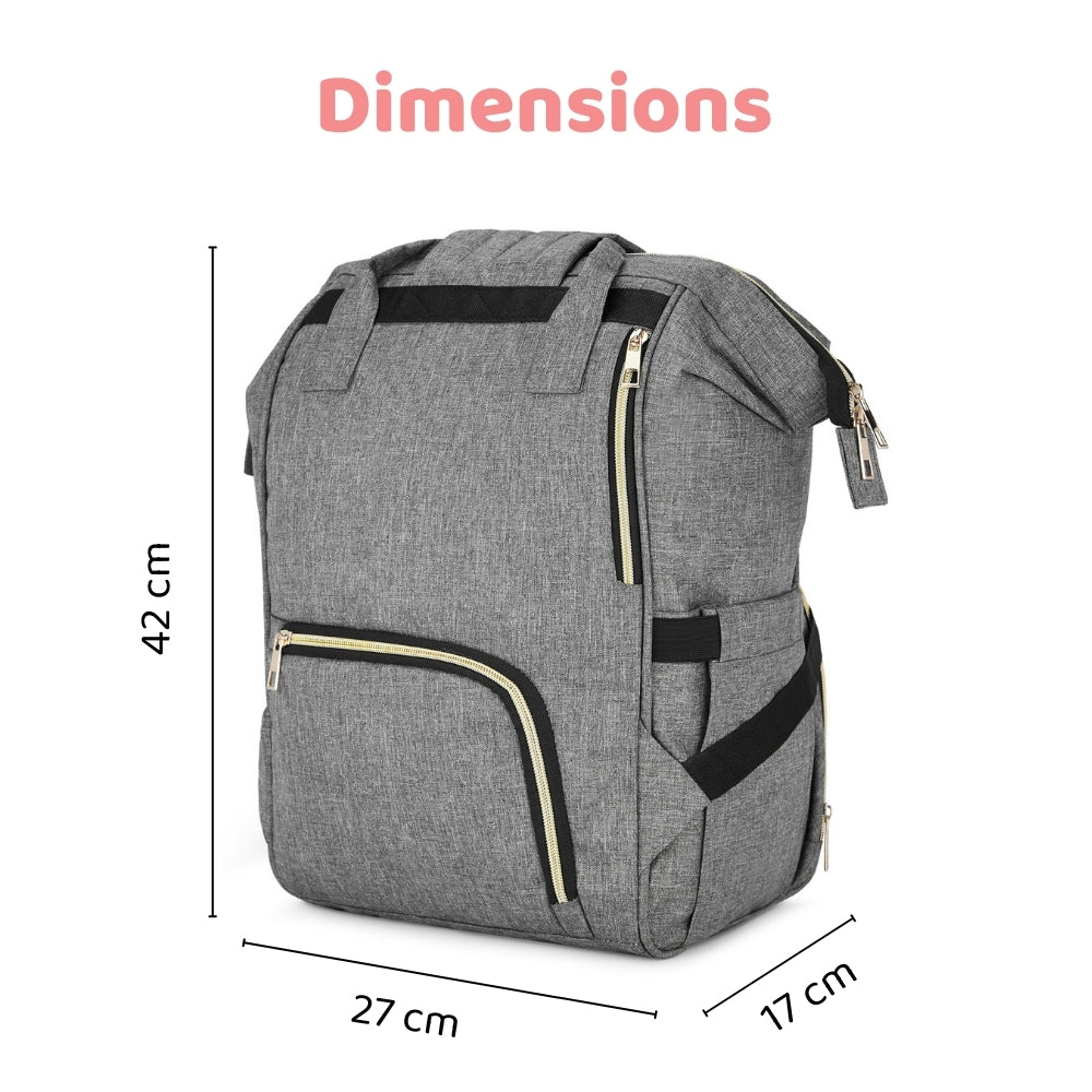 Chic Diaper Bag Backpack (Capacity - 20L) , Grey