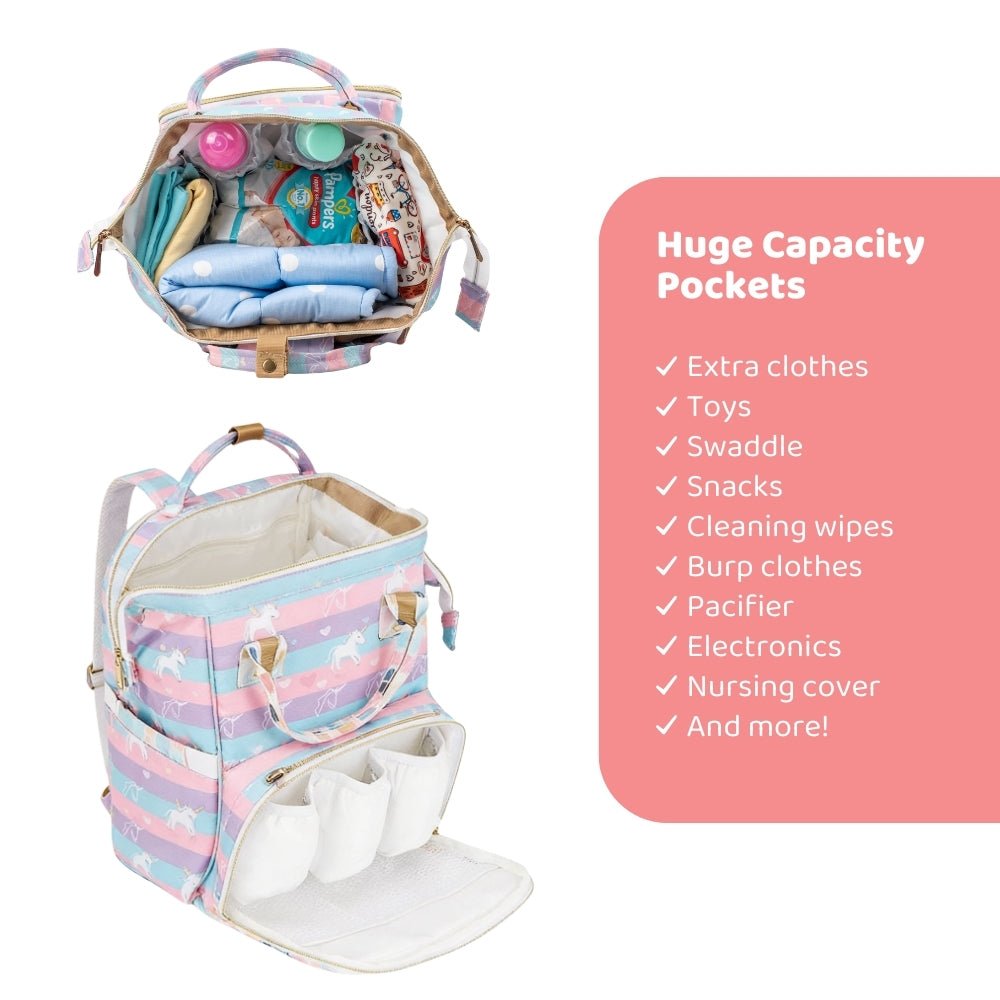 Unicorn, Art on Canvas - Chic Diaper Bag Backpack for New Moms - Diaper Bag | haus & kinder