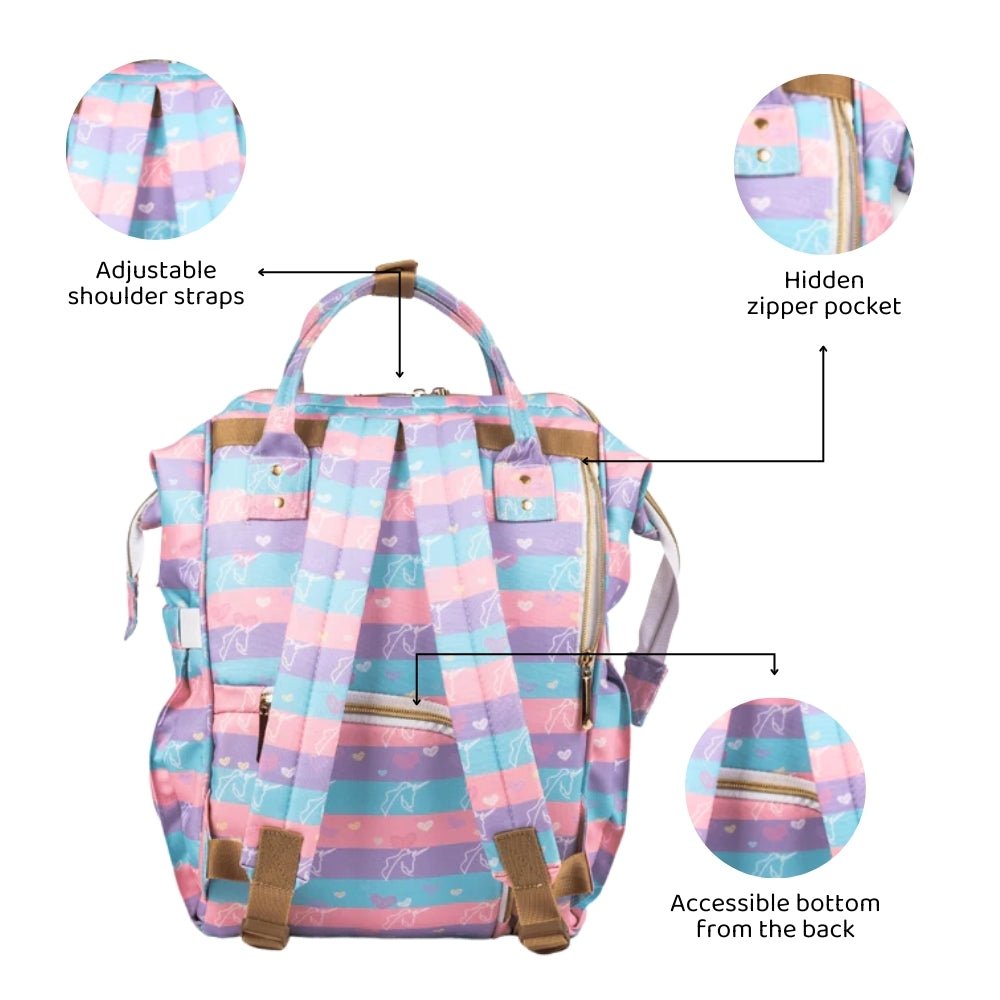 Unicorn, Art on Canvas - Chic Diaper Bag Backpack for New Moms - Diaper Bag | haus & kinder