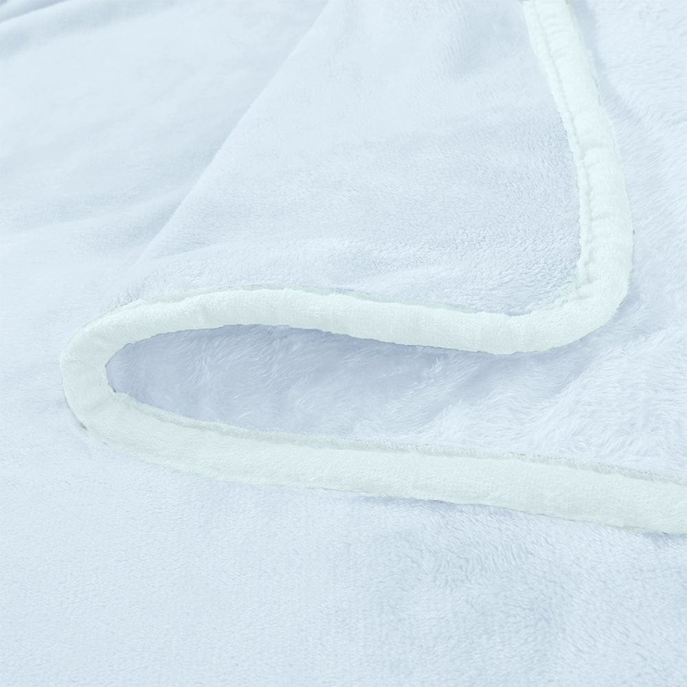Plain Brush Cloth Super Soft Plush Single Flannel Blanket- Sky Blue