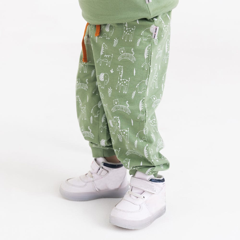 100 Cotton Full Length Boy Joggers Green haus kinder