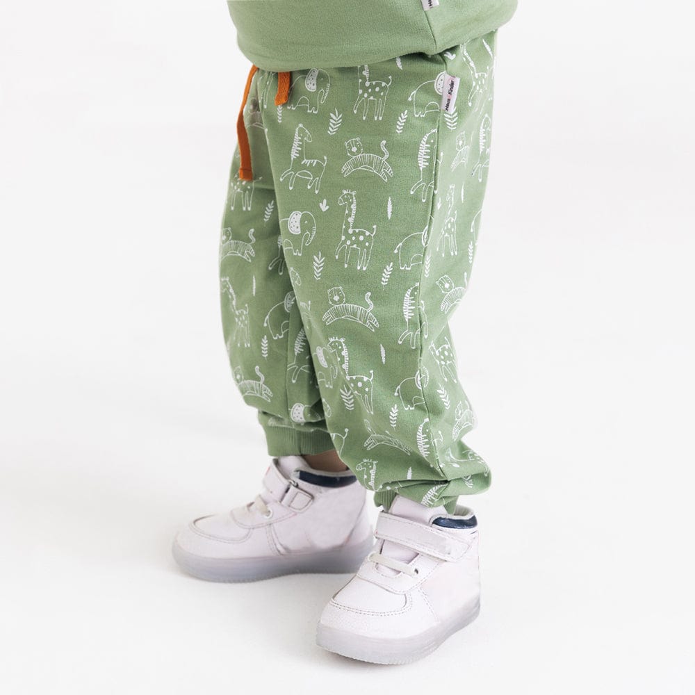100% Cotton Full Length Boy Joggers, Green