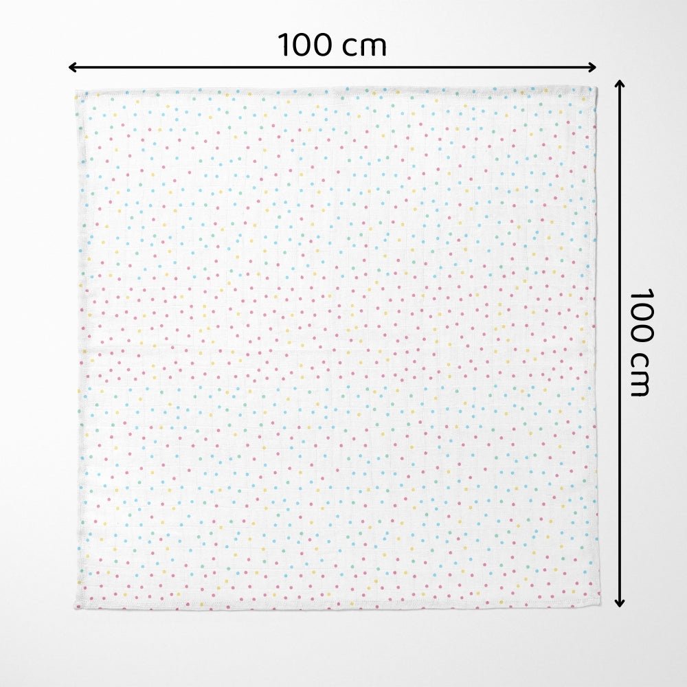 Rainbow Collection 100% Cotton Soft Muslin Swaddles Wrap 0-3Months Pack of 3 - Swaddles | haus & kinder