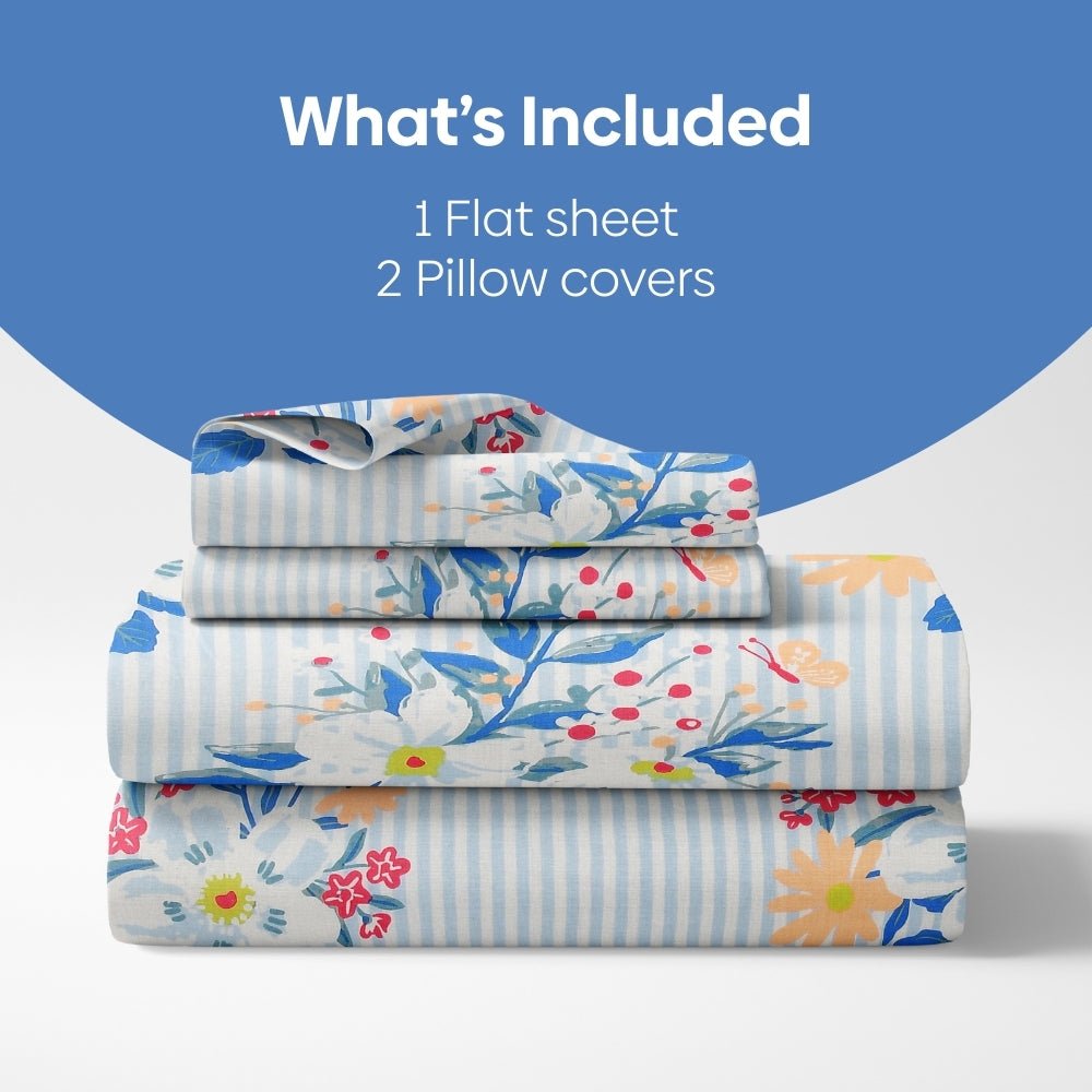 Floral Tapestry Combed Cotton King Flat Bedsheet, 186 TC - Bedsheets | haus & kinder