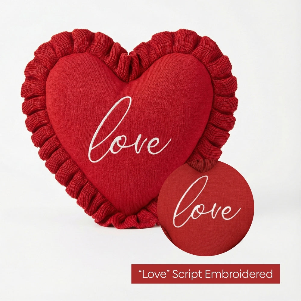 Knitted Jacquard Red Decorative Cushion Cover