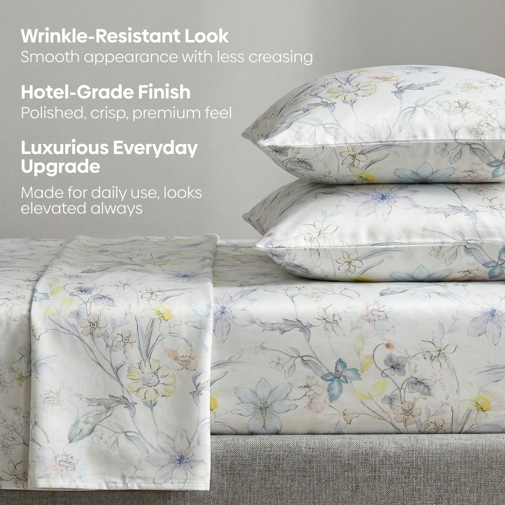 Tencel 300 TC Bedsheet Bloomea, Multicolor