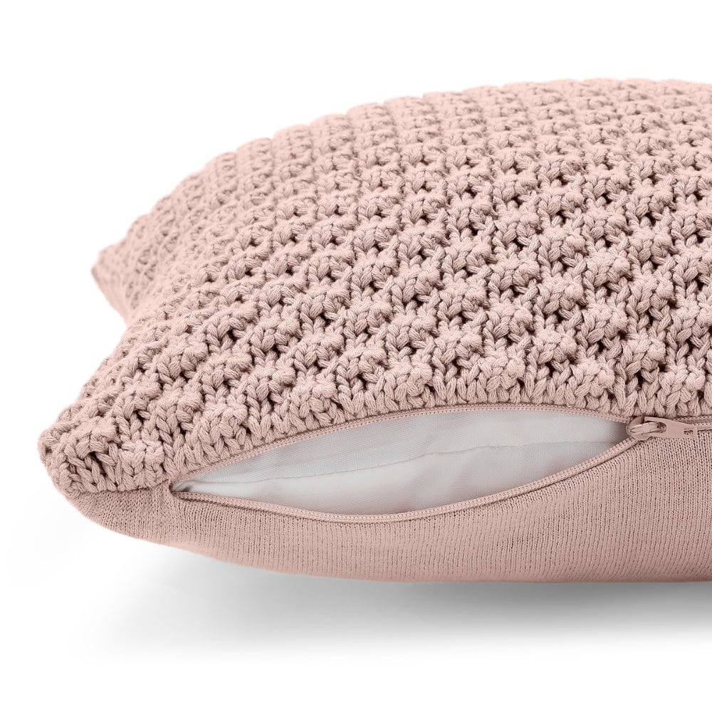 Knitted Decorative Bubble knit Cushion Cover, Cameo Pink