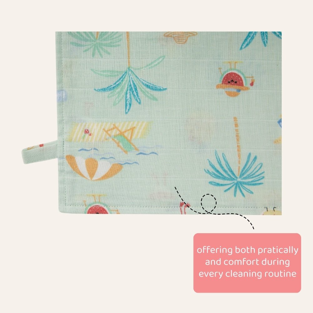 Tropical Twist 100% Cotton Pack of 5 Wash Cloth 0 - 12 Months - Baby Essentials | haus & kinder