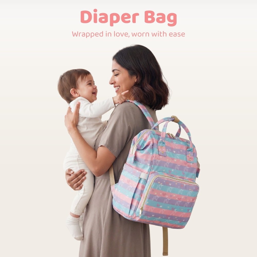 Unicorn, Art on Canvas - Chic Diaper Bag Backpack for New Moms - Diaper Bag | haus & kinder