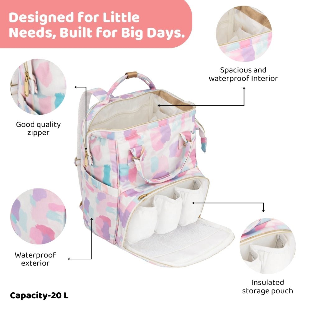 Color Splash, Art on Canvas - Chic Diaper Bag Backpack for New Moms - Diaper Bag | haus & kinder