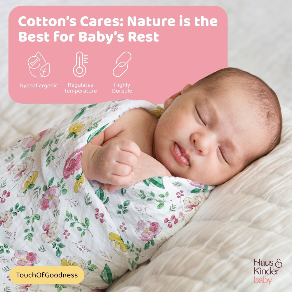 Nature nexus Collection 100% Cotton Muslin Swaddle Pack Of 3