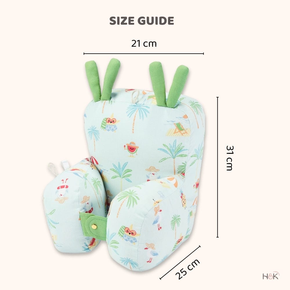 Cotton Pram Pillow cum Baby Seat , Sunny Citrus Splash