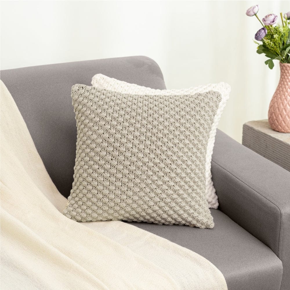 Knitted Decorative Bubble knit Cushion Cover, Pale Whisper