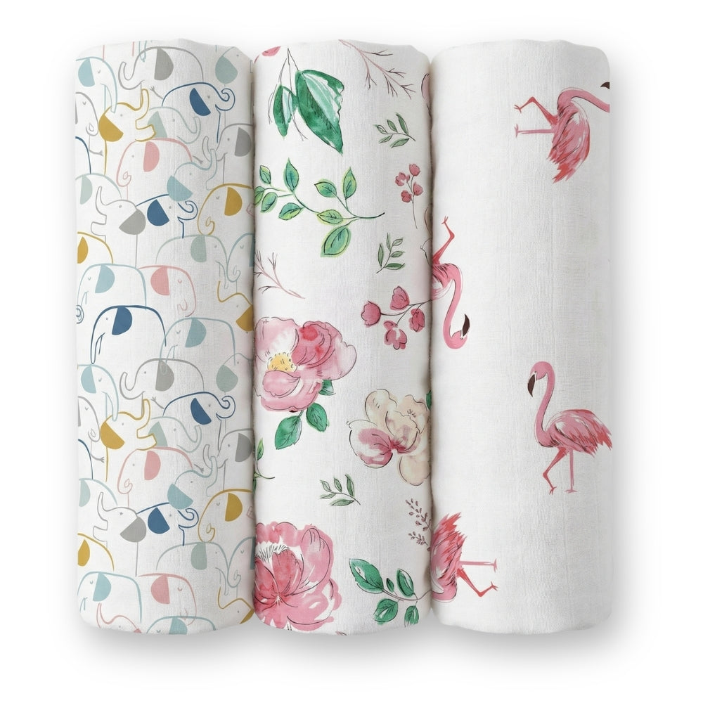 Nature nexus Collection 100% Cotton Muslin Swaddle Pack Of 3