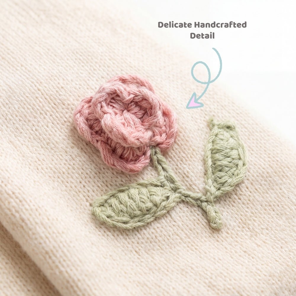 Rosette Charm Chrochet Blanket (0-2Y) - Swaddles and Blankets | haus & kinder