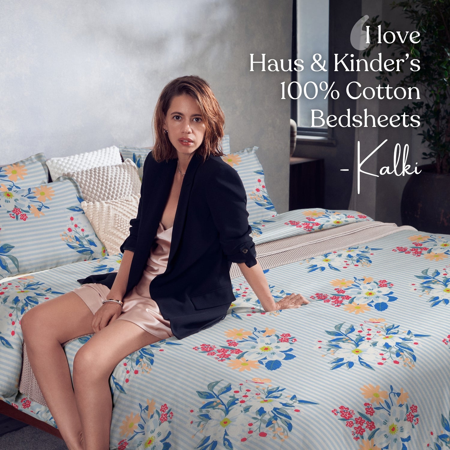Moments 100% Cotton 186 TC King Bedsheet, Blue (Gift Set)
