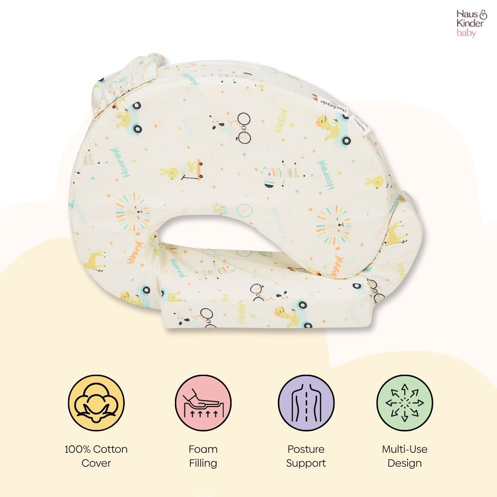 Animal Circus Feeding Pillow- Posture Support With Pocket 0-12 month - Feeding Pillow | haus & kinder