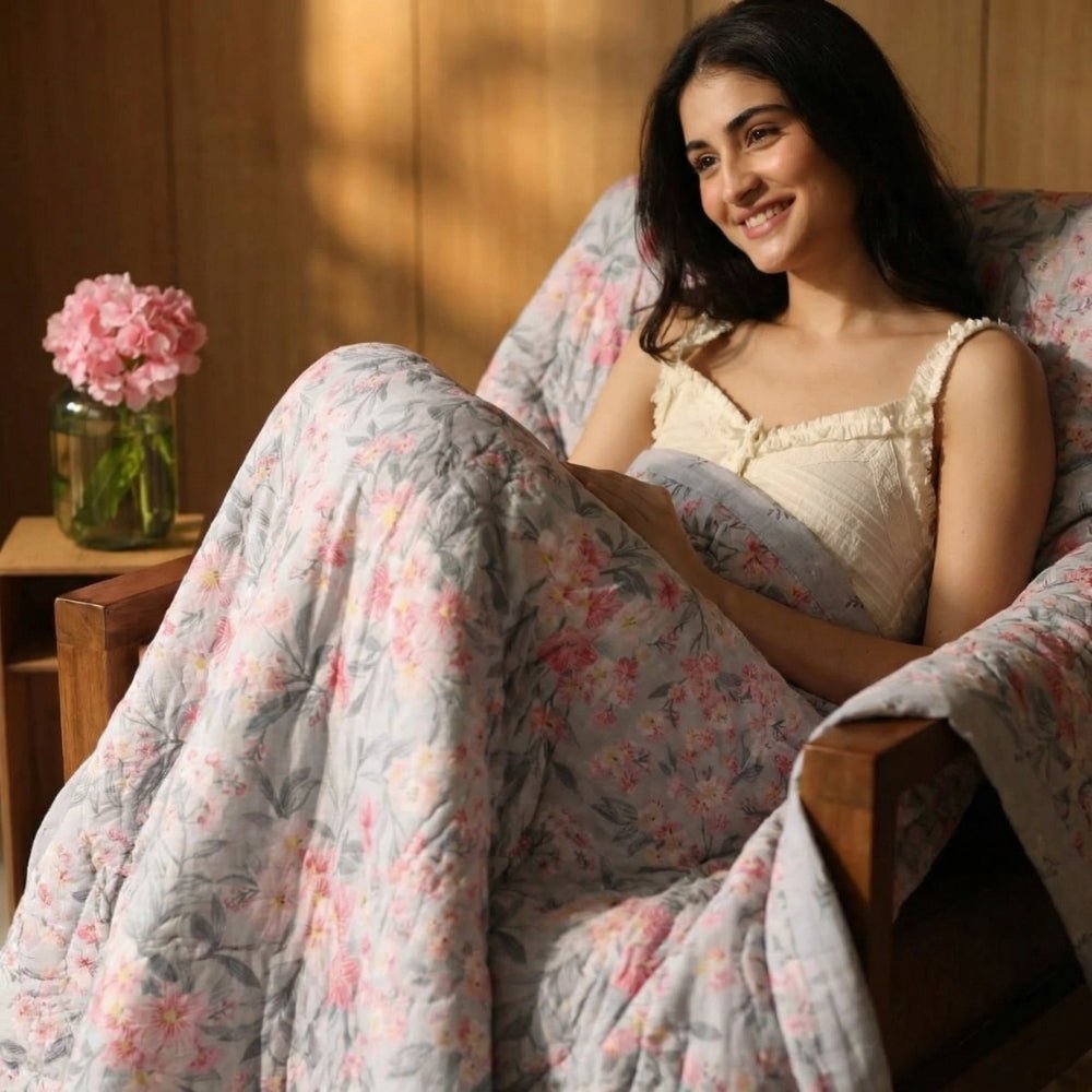 Moments 100% Cotton Reversible Double Dohar Set Of 1, Grey - Dohar | haus & kinder