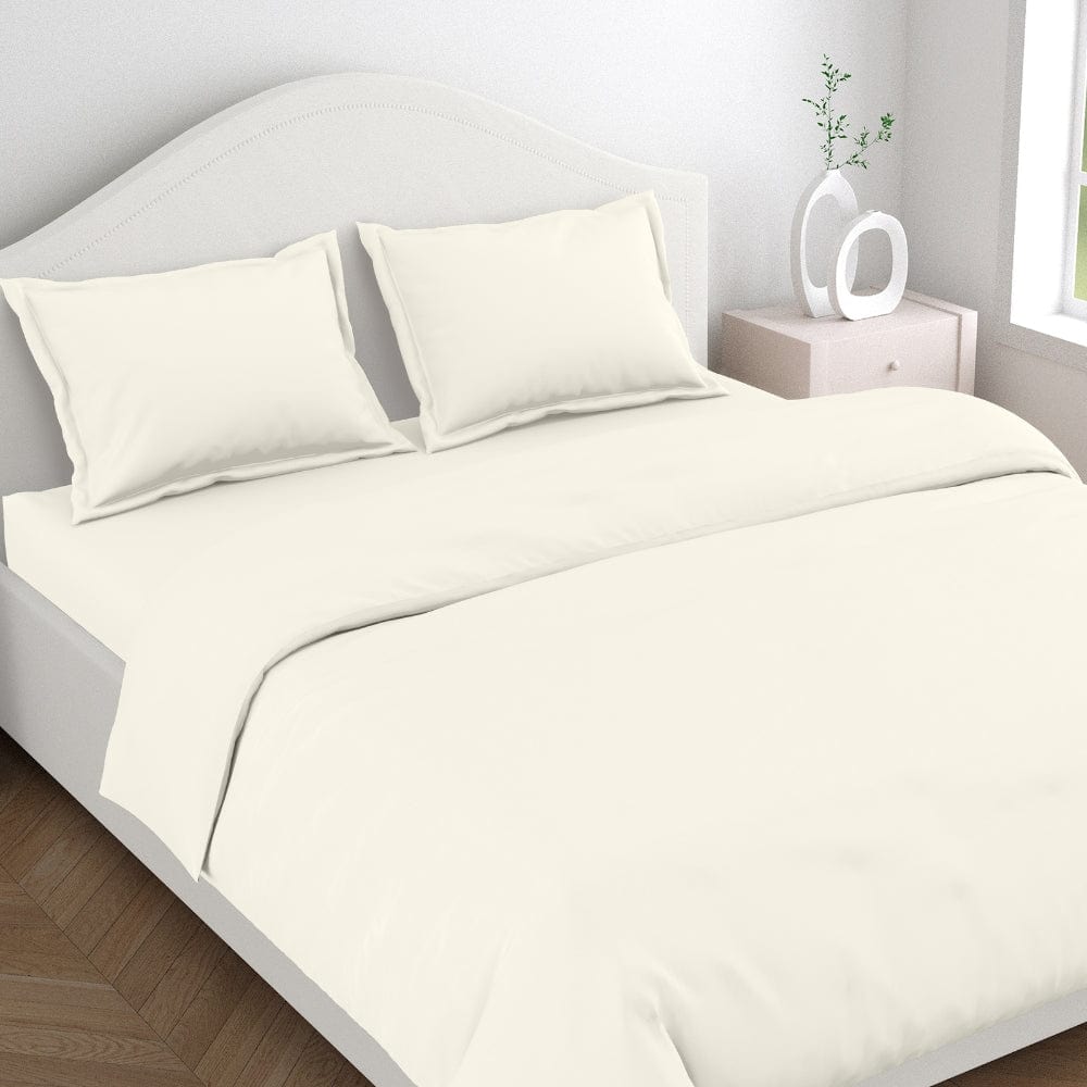 Ivory 100% Cotton Bedsheet, 300 TC