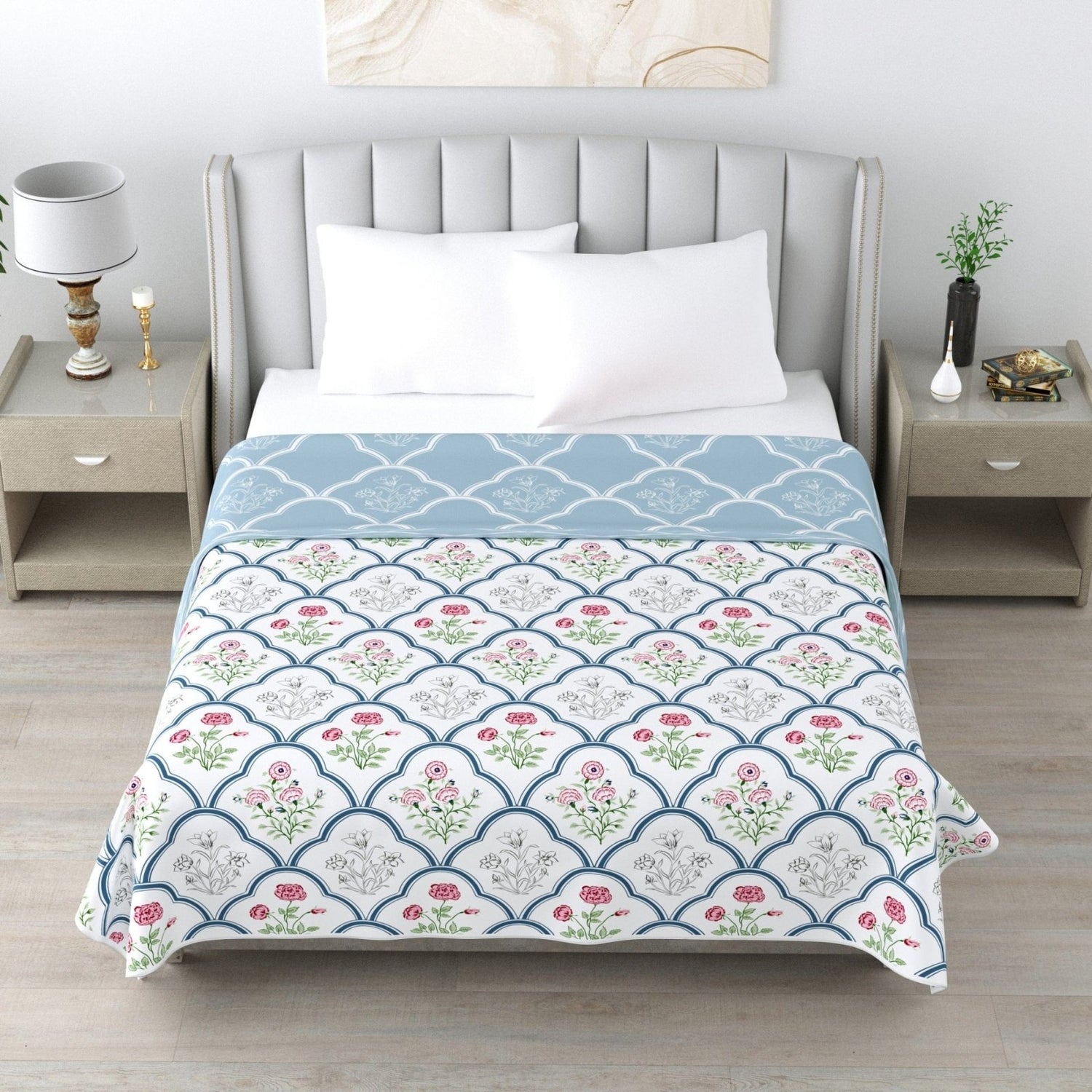 Classic Trellis 100% Cambric cotton Reversible AC Blanket - Dohar | haus & kinder