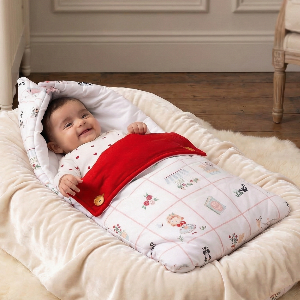 Cotton Carrier Nest cum Sleeping Bag, Scarlet on Adventure