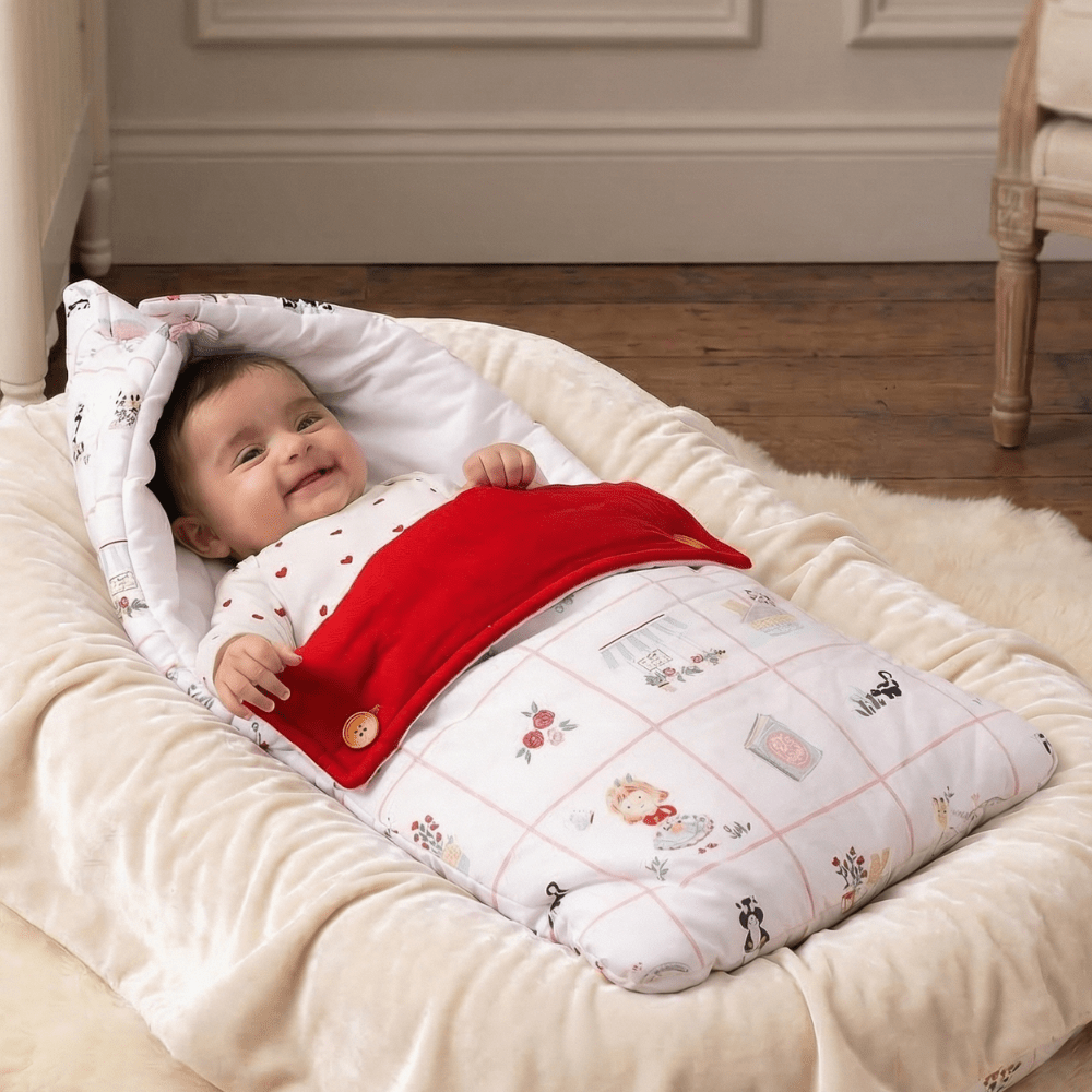 Cotton Carrier Nest cum Sleeping Bag, Scarlet on Adventure - Carrier Nest | haus & kinder